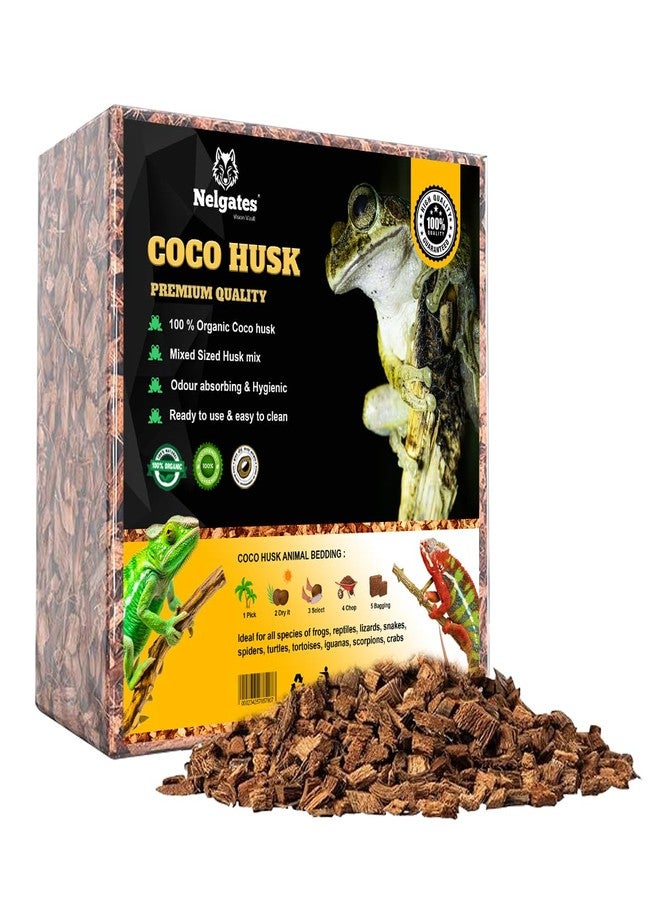 Nelgates Coconut Husk for Reptiles Bedding 1kg Terrarium Substrate for Ball Python Frog Snake Turtles, Gecko Hermit Crab Tortoise - Image 1